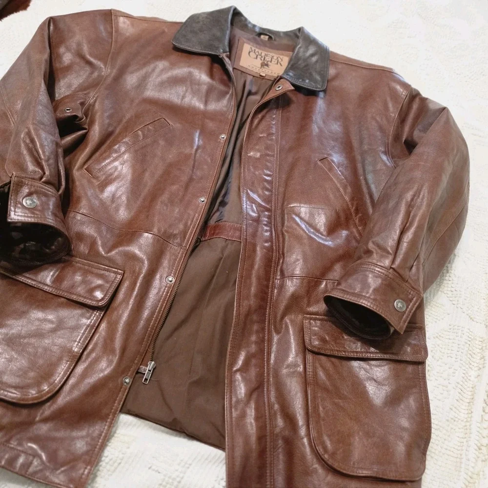 Vintage Madison Creek Outfitters Leather Western Ranch Field Jacket Mens XL